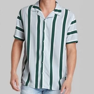 Short Sleeve Collared Button Down Striped Shirt by Original Use- Size Lg